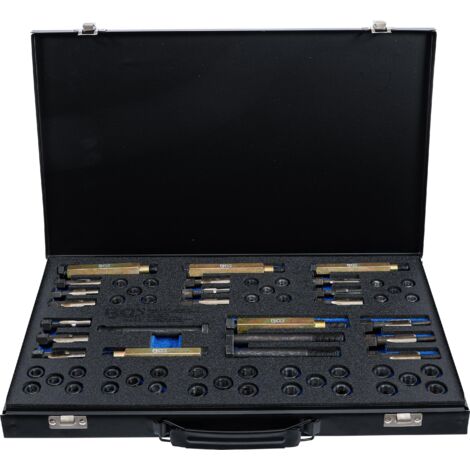 VidaXL Kit Riparazione Filetto Candele 63 Pezzi – Inserti E Utensili Per M8 M9 M10 M12, In Acciaio, Custodia Metallica