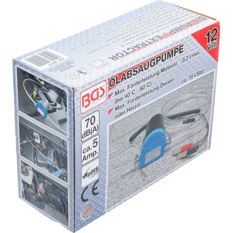QLOUNI 12 V olieafzuigpomp, 60 W afzuigpomp, 5 l/min dieselpomp