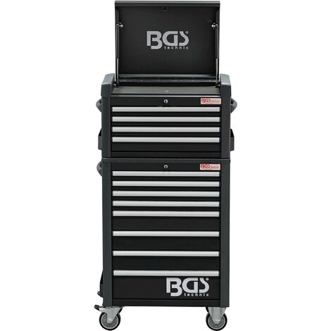 BGS technic Werkstattwagen Profi 12 Schubladen 263 Standard Werkzeugen mit Maxi