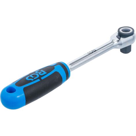 1/4" Antriebs-Knarre Gebogen Mit Quick Release – 150 Mm, 72 Zähne, Chrom-Vanadium-Stahl, Für Enge Arbeitsräume