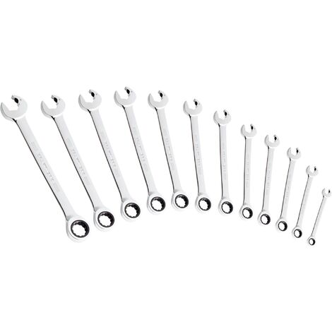 Kraftwerk 3400-54 12-teilig Clickraft Gari-schlüsselsatz, chrome