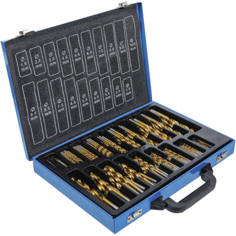 170-teiliger HSS Spiralbohrer-Set – Titanbeschichtet, 1–10 Mm, In Metallkoffer – Für Metall, Holz & Mehr | DIN 338, Industriequalität