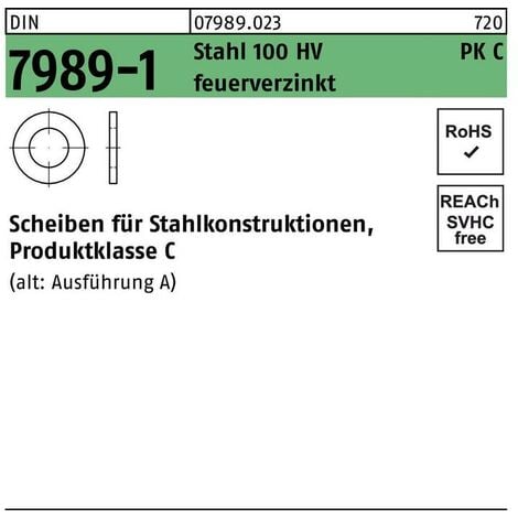 Karosseriescheiben - DIN 9021 - M10 - Stahl - verzinkt - 100 Stüc