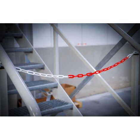TrendLine Absperrkette 5 M Rot-weiß Kunststoffkette Warnkette Plastikkette