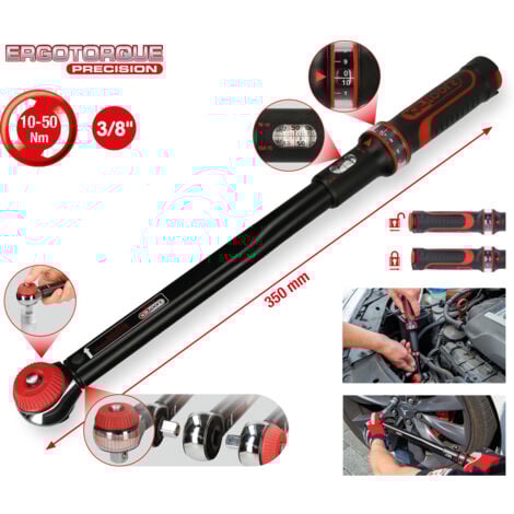 3/8" ERGOTORQUE®precision Ratschen-Drehmomentschlüssel Drehknopf, 10-50Nm