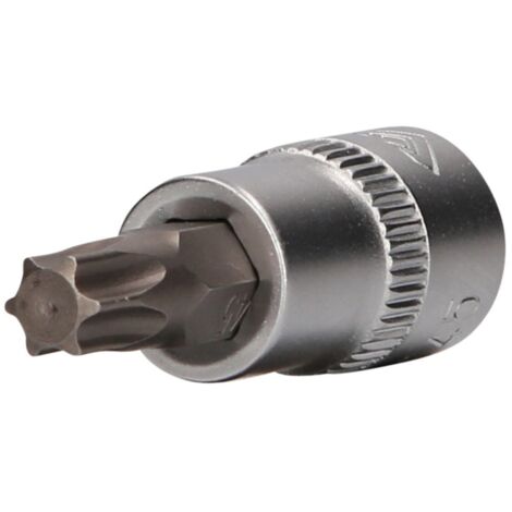 Kraftwerk Torx Stecknuss T45, 1/2" Antrieb, 100mm Lang – Verchromt