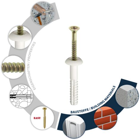 Tasselli A Chiodatura Attack 6x35mm - Set Da 4 Pezzi, Per Fissaggi Legno, Montaggio Rapido