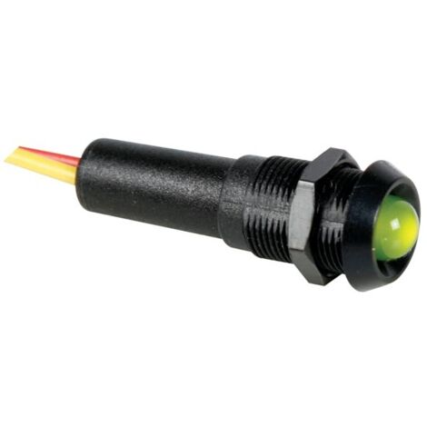 Perel Lampe Signal LED 5V Boîtier ABS Noir Vert - Fixation Écrou