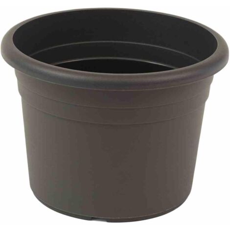 Siena Garden ECO Pflanzkübel Rund – 45 Cm Durchmesser, Aus Recyceltem Kunststoff, Schwarz, Mit Wasserablauf
