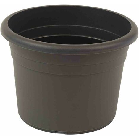 Siena Garden ECO Pflanzkübel Rund – 45 Cm Durchmesser, Aus Recyceltem Kunststoff, Schwarz, Mit Wasserablauf