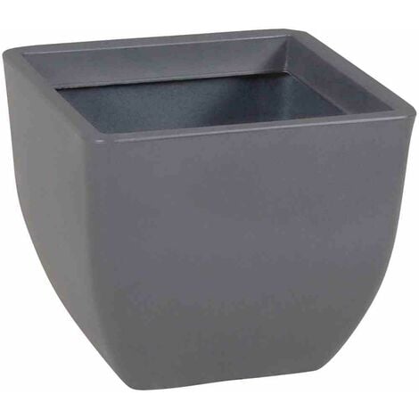 SIENA GARDEN Pflanzgefäß Kunststoff eckig, grau Steinoptik cm, Merano, aus 30x30x25 in