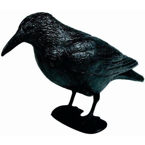 Rabe Kunststoff 38cm schwarz mit Stab + Füßen, im Polybeutel