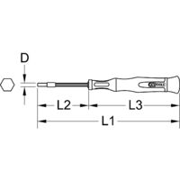 2mm KS TOOLS Feinmechanik-Schraubendreher Außensechskant