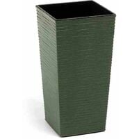 SIENA GARDEN Pflanzgefäß ECO Nizza, grün, 25 x 25 x 46,5 cm Kunststoffgefäß  mit Holzfaseranteil