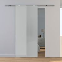 Schiebetür Glas Tür satiniert 880 mm offene Schiene Zimmertür Glasschiebetür