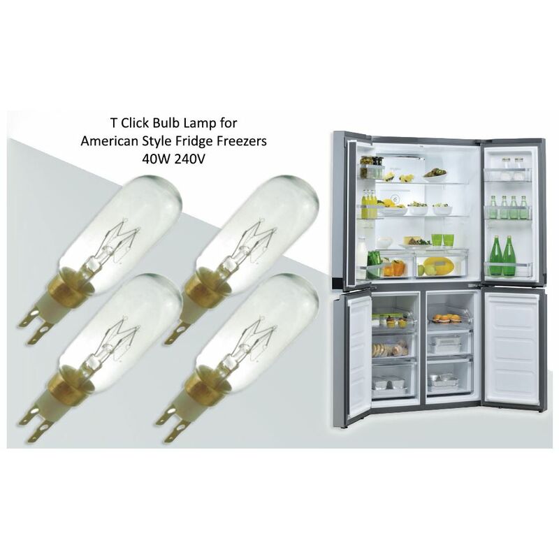 2 x American Style T Click 40W 240V Fridge Freezer Bulb Lamp