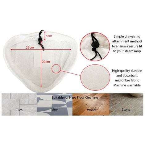 Steam Mop Microfibre Cleaning Cloth Cover Pads Kit For Triangular Head Steam Mops x 4
