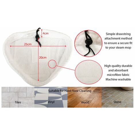 Steam Mop Microfibre Cleaning Cloth Cover Pads Kit For Triangular Head Steam Mops x 6
