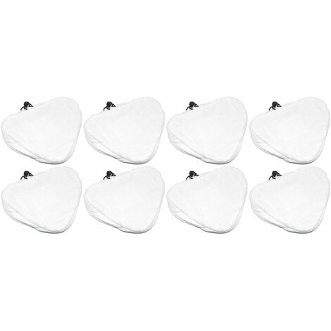 Steam Mop Microfibre Cleaning Cloth Cover Pads Kit For Triangular Head Steam Mops x 8 (1/5)