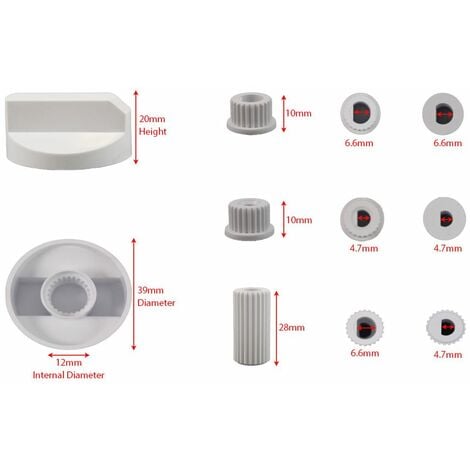 4 X Tricity Bendix Universal Universal Cooker/Oven/Grill Control Knob And Adaptors Silver 49672546