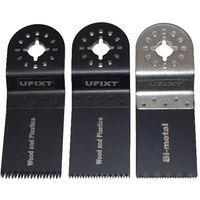 Multi Tool Blades 35mm Wide HCS Bio Metal For Wood Plastic Soft metals 3 Pack Mix