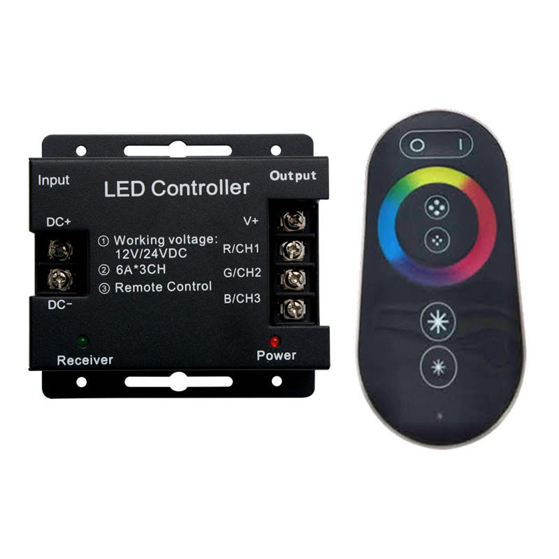 Controlador tactil led 6-18a 12-24v rgb 72-432w