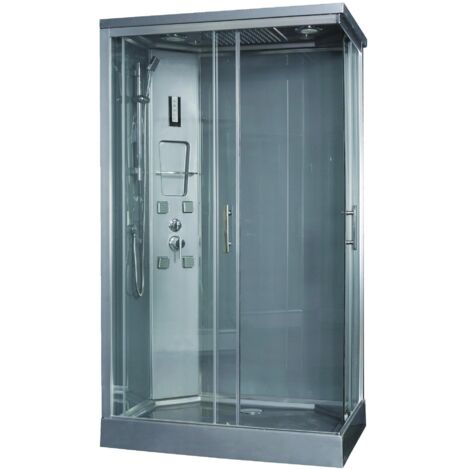 ONDEE - Cabina de ducha hidromasaje SERY - Cromo - En kit - 120x80cm (1/3)