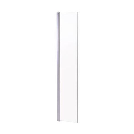 Deflector 40cm - Para fijar en mamparas 8mm - Vidrio templado - Transparente - Cromado
