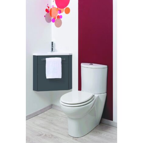 ONDEE - NINO Lavabo esquinero - 53cm - lacado - Entregado en kit - gris