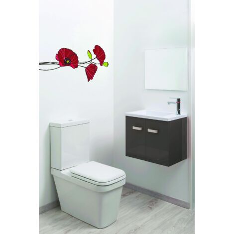 ONDEE - Lavamanos EPICE - con espejo - 50cm - Lacado - Entregado en kit - gris (1/5)
