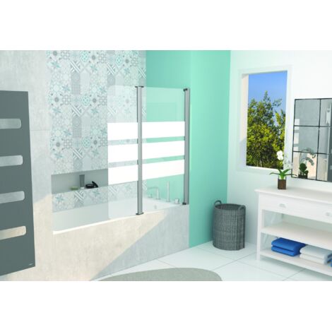 ONDEE - Pare Bañera MISSI  - Vidrio templado - Acabados en blanco - 2V -  120x140x0,4cm