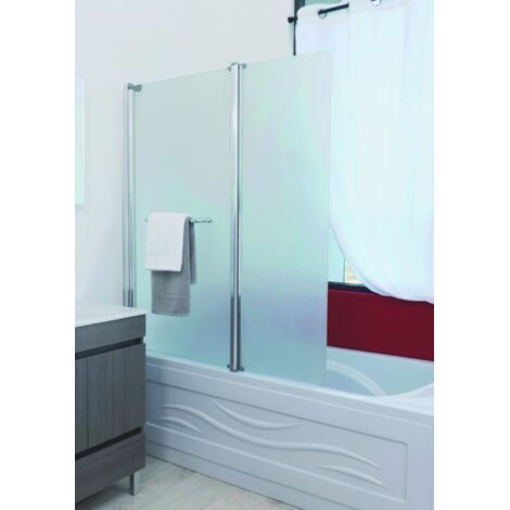 ONDEE - Mamparas de baño PONGO- 120x140X0,4CM - Vidrio templado - acabado cromado