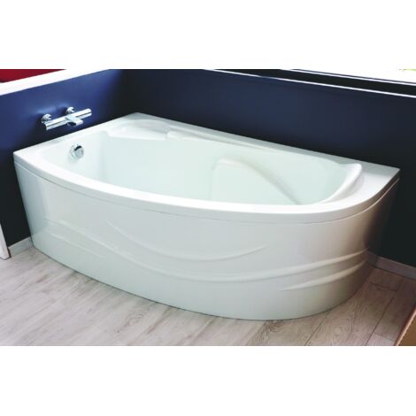 ONDEE - Faldón de bañera FANY - Motivo de onda 160x190cm - ABS - Blanco - izquierda