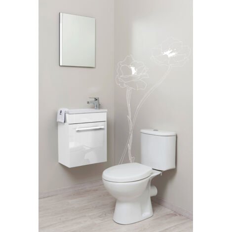 ONDEE - NINO Lavabo esquinero - 44cm - lacado - Entregado en kit - blanco
