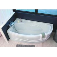 ONDEE - Bañera FANY - Bañera de ángulo 160x90cm - ABS y acrílico reforzado 3mm - Blanco - IZQUIERDA