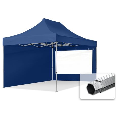 Gazebo pieghevole 3x4.5 bianco acciaio 40mm con teli laterali - prezzo