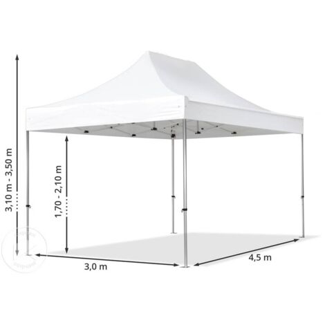TOOLPORT 4x4m Gazebo Pieghevole PES Con Laterali Finestre Panoramiche Professional Alluminio Blu 89527809