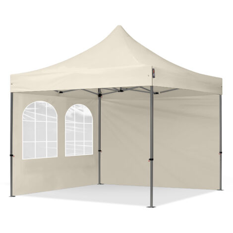 TOOLPORT Gazebo Pieghevole 3x3 M Alluminio 40mm - PES 800 Impermeabile Con Laterali, Rosso, Uso Professionale - 4