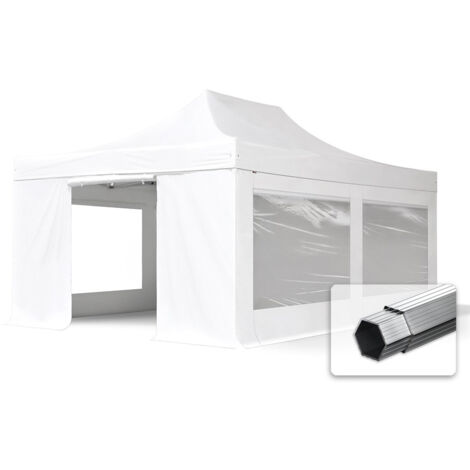 TOOLPORT Gazebo Pieghevole 3x3m - Struttura Alluminio 40mm, Telo PES 800 Impermeabile Con Laterali