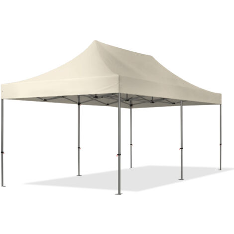 3x6m gazebo pieghevole, PREMIUM acciaio, crema (1/5)