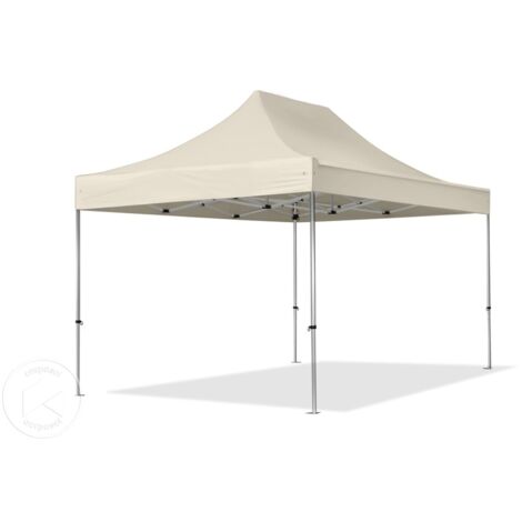 4x4 m gazebo pieghevole con 2 laterali (finestre panoramiche), PREMIUM acciaio, bianco | Leroy