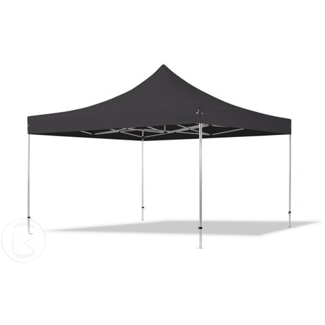 TOOLPORT Gazebo Pieghevole 4x6m: Alluminio 50mm, PES 800, Con Laterali, Nero, Uso Professionale - 2