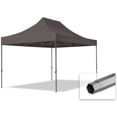 3x4,5m gazebo pieghevole, PREMIUM acciaio, grigio scuro (1/5)