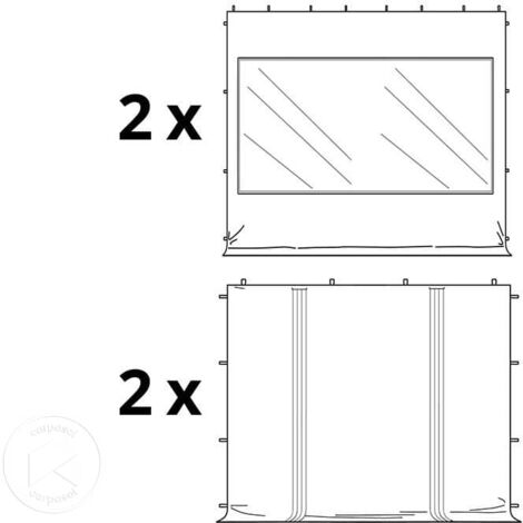 TOOLPORT 4x4m Gazebo Pieghevole PES Con Laterali Professional Alluminio Bianco 89527569