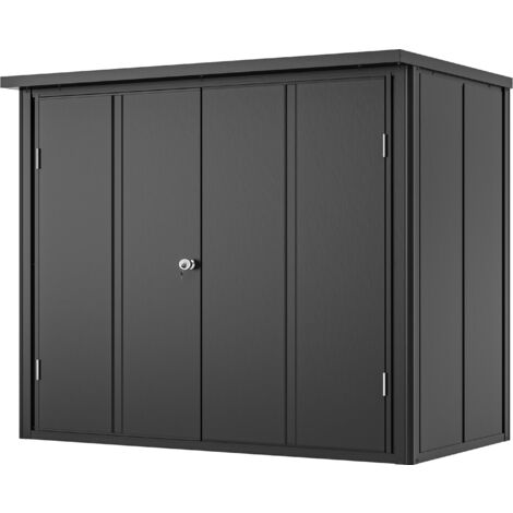 GFP Primeyard Armario exterior metálicos 156x84x131 cm Caseta de jardín antracita incl. suelo