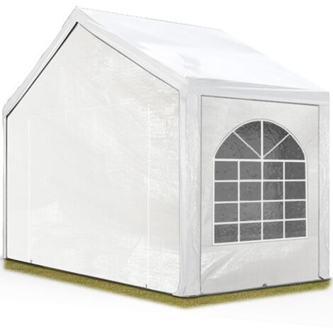 TOOLPORT Carpa de fiesta de alta calidad 4x2 m carpa para fiestas carpa de lona PE 450 N carpa de jardín carpa para fiestas blanca impermeable (1/5)