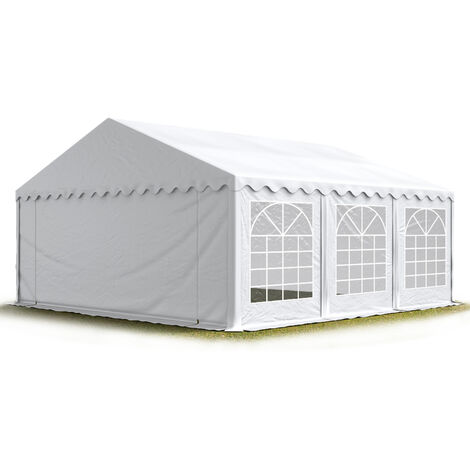 TOOLPORT Carpa para fiestas carpa de fiesta 6x6 m carpa de pabellón de jardín lona PVC 700 N en blanco impermeable