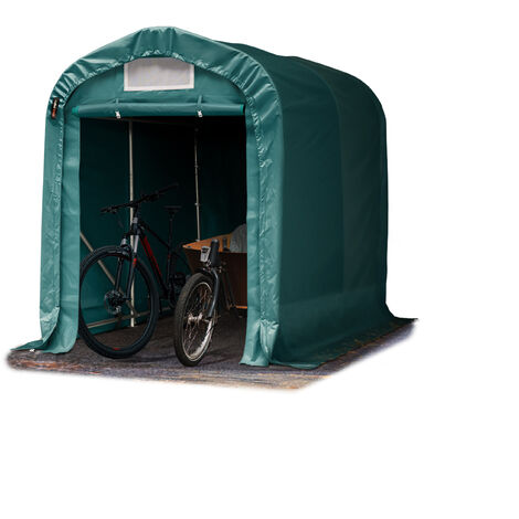 TOOLPORT Carpa Garage 1,6x2,4 m PVC 800 N de alta resistencia Garaje portátil Cobertizo compacto de almacenamiento Refugio 100% impermeable verde (1/5)