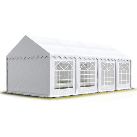 TOOLPORT Carpa para fiestas carpa de fiesta 4x8 m carpa de pabellón de jardín lona PVC 700 N en blanco impermeable (1/5)