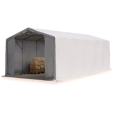 TOOLPORT Carpa almacén 6x10 m carpa industrial con 3m de altura lateral PVC 850 N 100% impermeable gris
